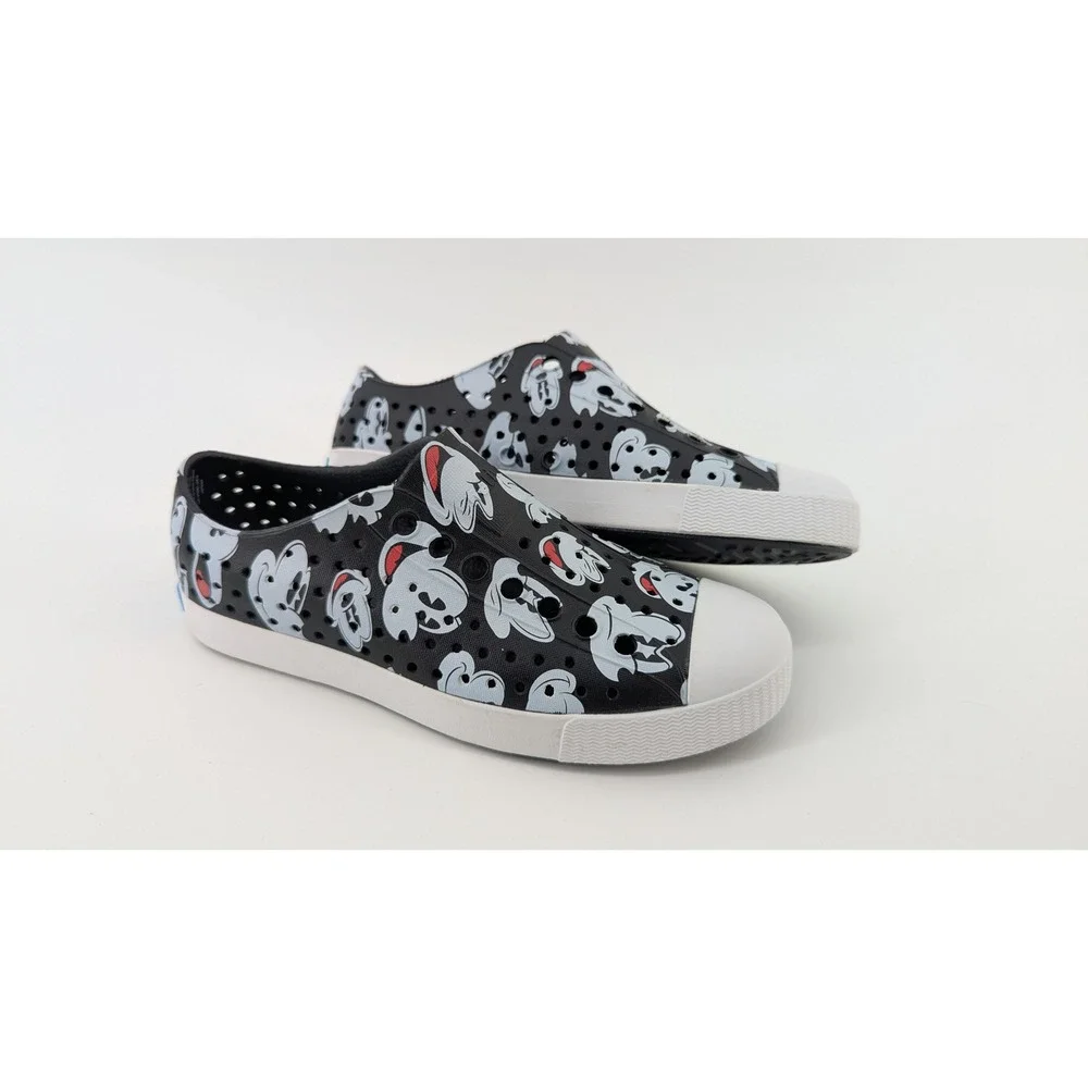 Native Shoes Jefferson Disney Mickey Mouse Black White Slip On Sneakers M3 W5